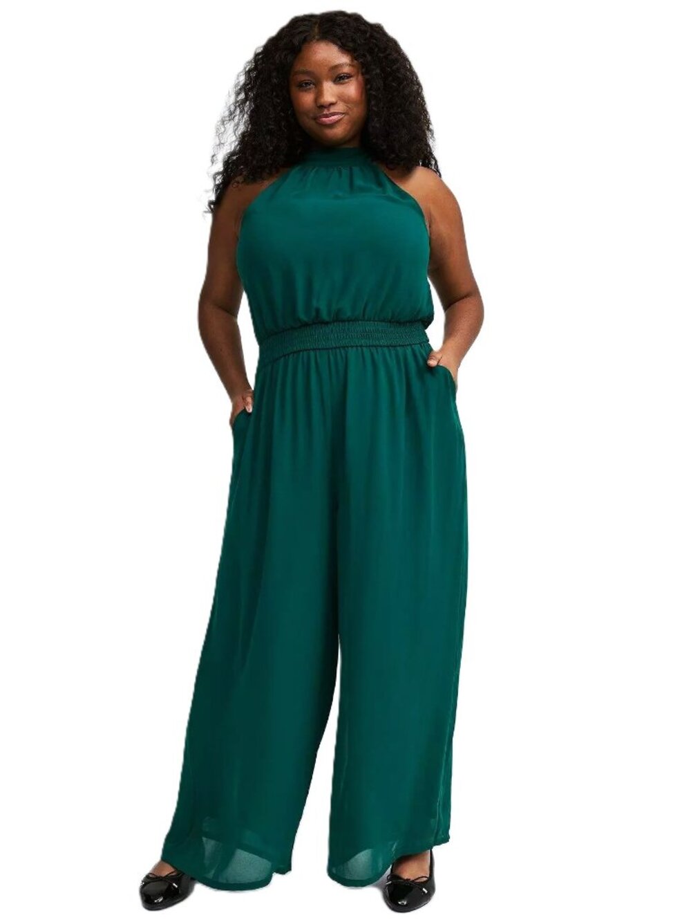 TORRID Sleeveless High Neck Chiffon Jumpsuit. Plus Size 3
